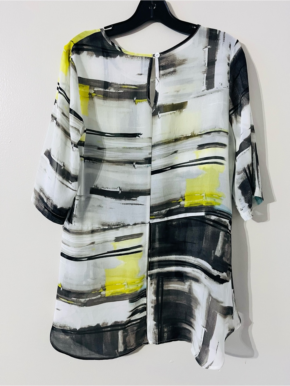 Stella Carakasi Tunic Top Abstract Print Lightweight Split Back Sz XS - Picture 4 of 7